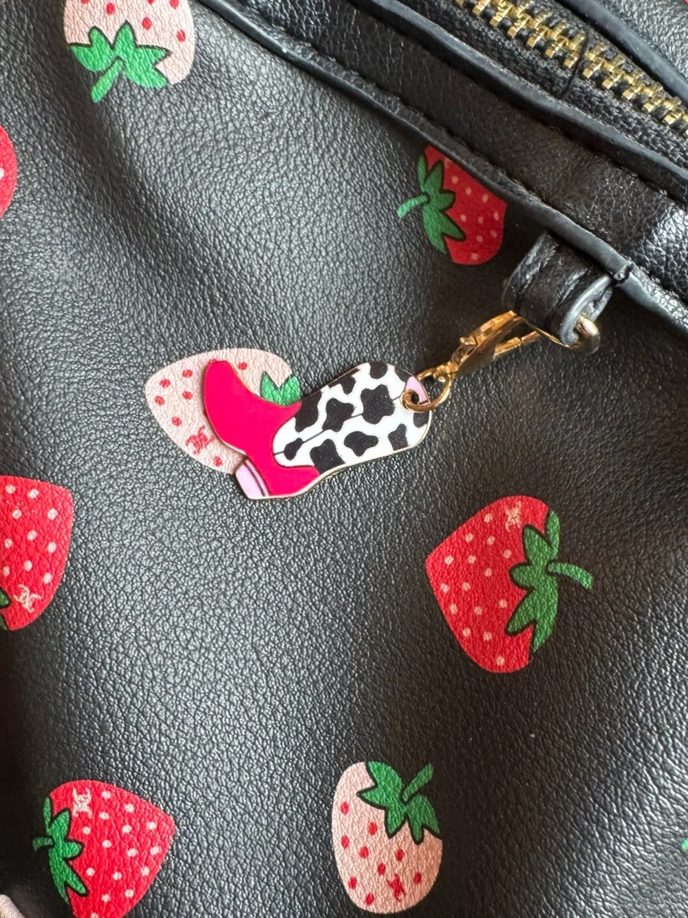 New with tags Juicy Couture Black Strawberry Print Mini Backpack